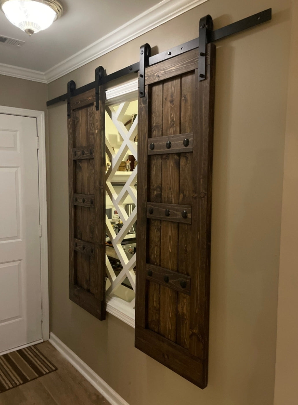 Dark Walnut Interior Barn Shutters