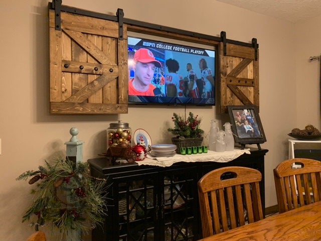 TV Barn Shutters in Special Walnut stain