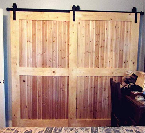 Bedroom setting featuring a door with Customized Bypass Barn Sliding Hardware