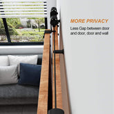 Black and white image showcasing a barn door with Customized Barn Sliding Hardware emphasizing privacy