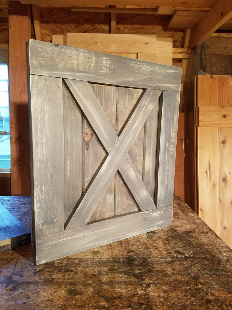 X Brace TV Barn Shutter Package - TV Cover with Barn Hardware - NW WoodenNail